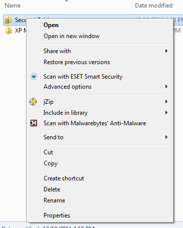 Windows Explorer, Folder Properties